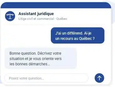 Assistant juridique virtuel de la Compagnie abg&cj, exemple de consultation